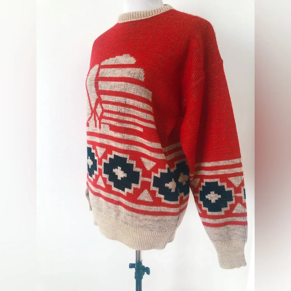 Vintage 70s 80s RARE Pendleton Wool Sweater with Western Motif - Picture 10 of 12